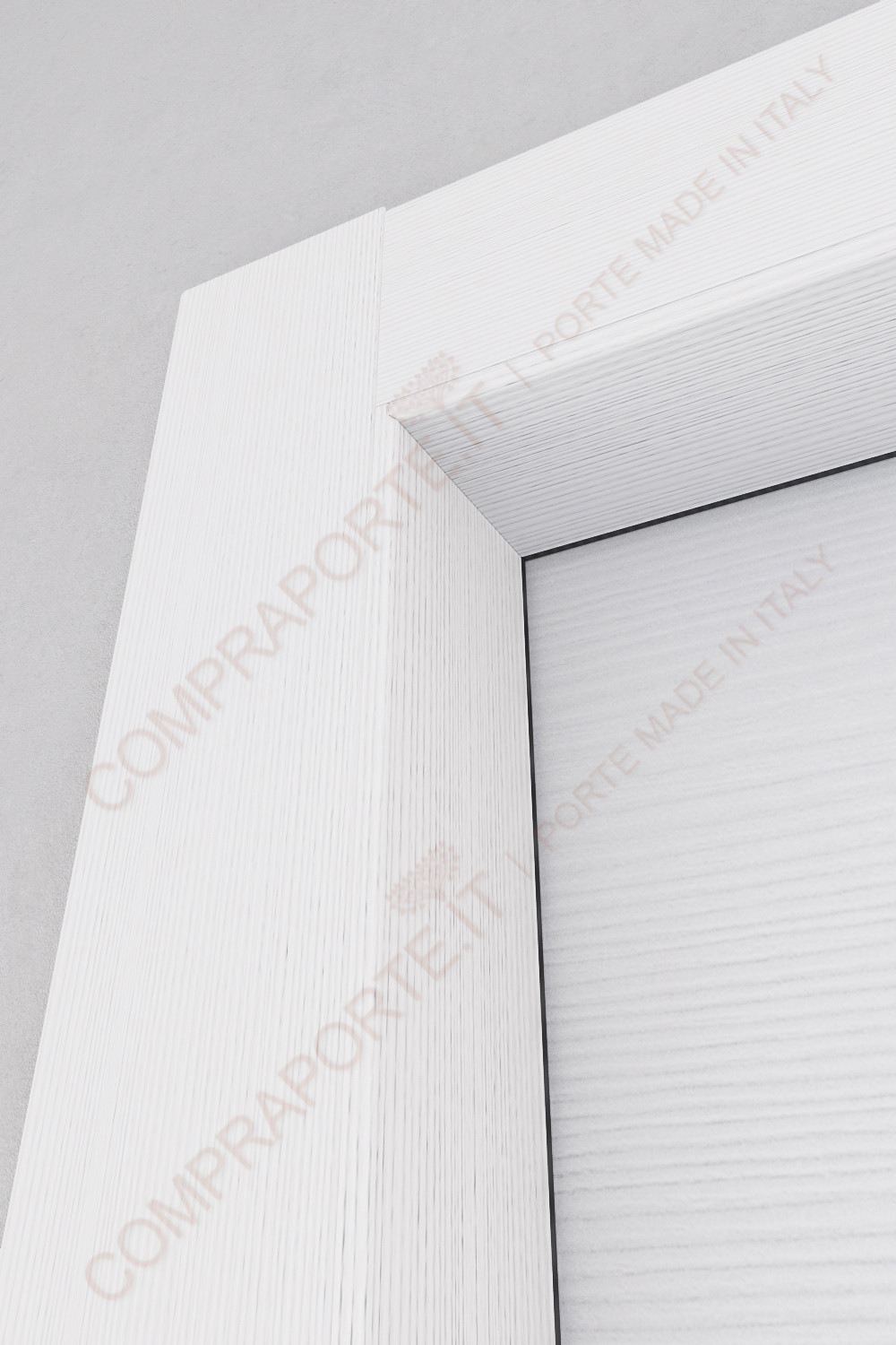 Porta Interna Bianca 3D Matrix 70x210 Cm - Water Resistant, Con Telaio E Mostrine, Destra