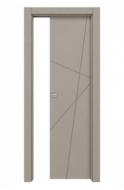 Porta Mod. 7605 Laccato Grigio Tortora incisa Scorrevole int.