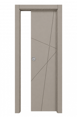 Porta Mod. 7605 Laccato Grigio Tortora incisa Scorrevole int.
