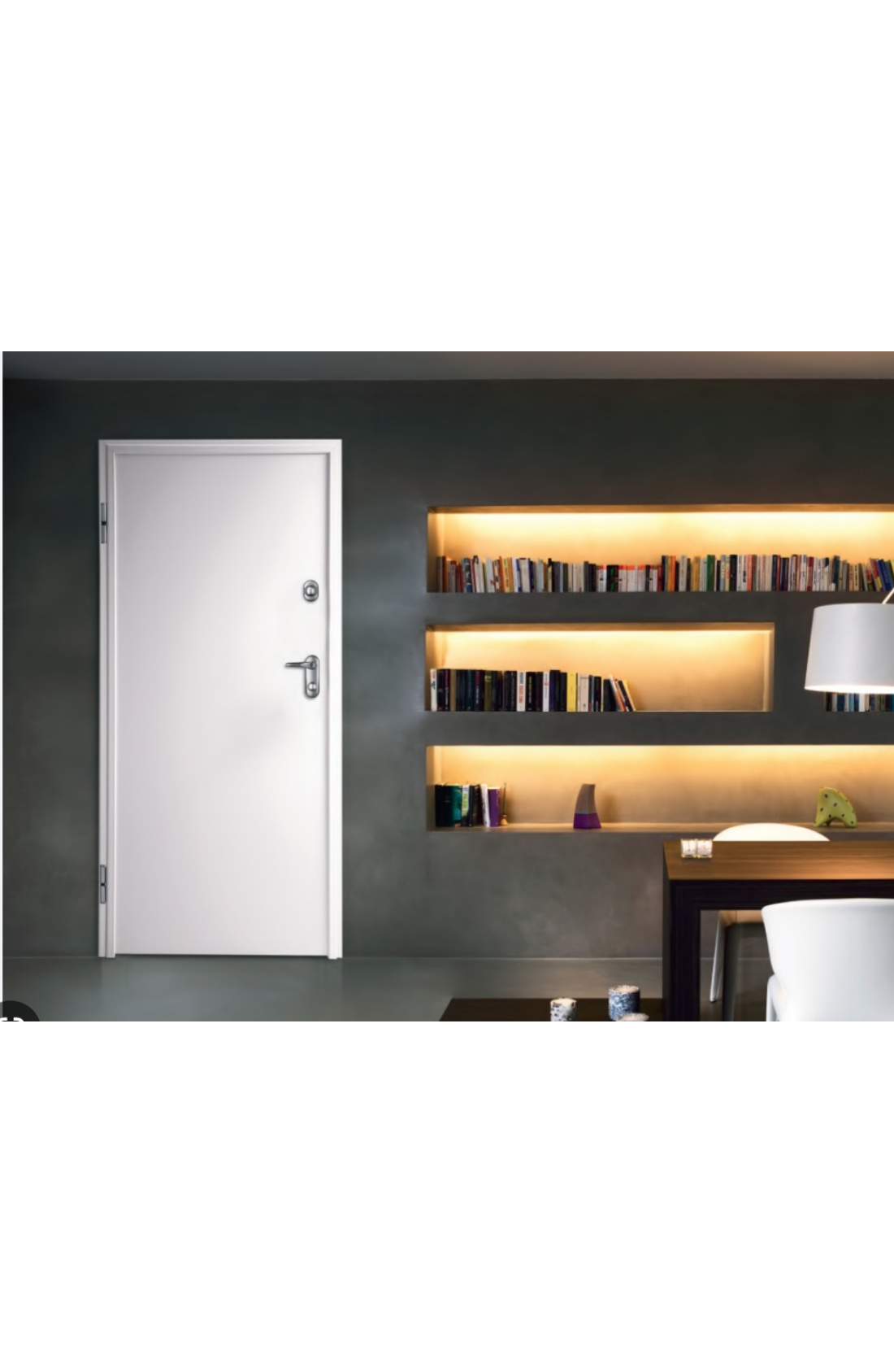 Pannello  liscio di rivestimento porta blindata  lato interno CON angolari di fissaggio
