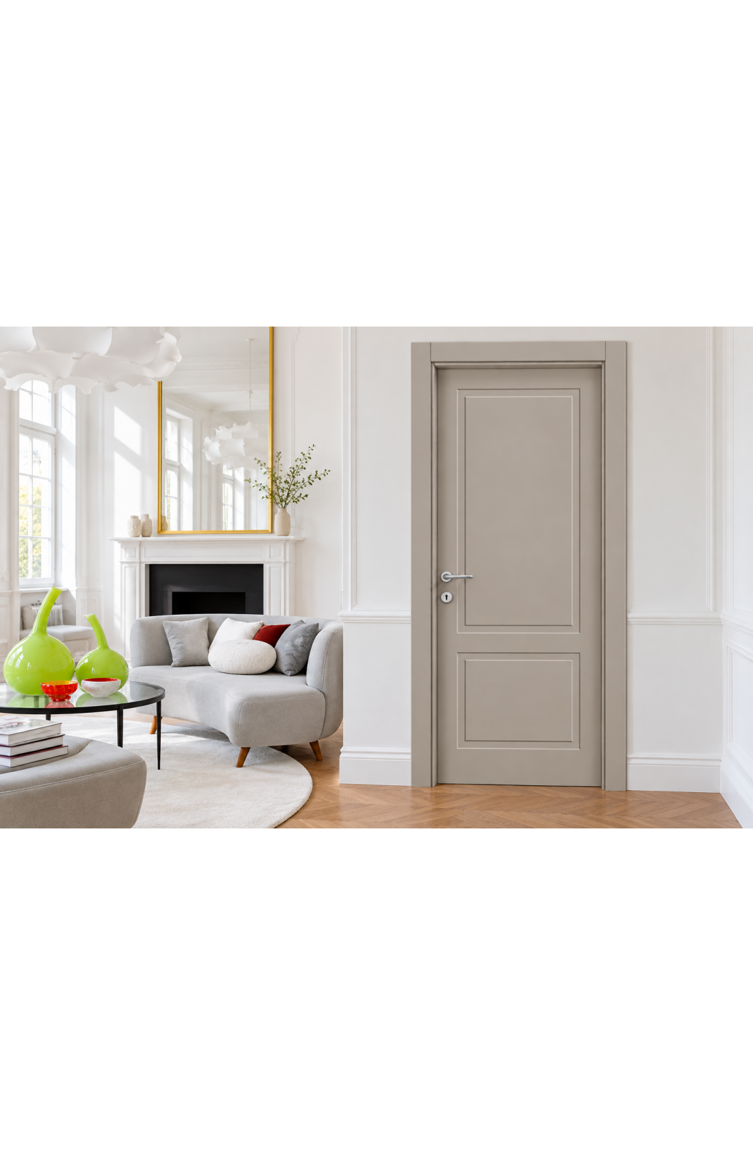 Porta Mod. 7610 Laccato Grigio Tortora  Pantografata-ambiente