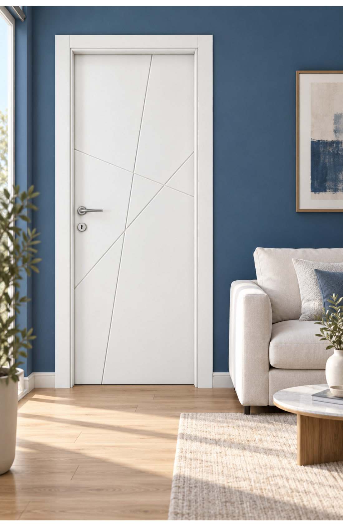 Porta MOD. 7505 Laccato Bianco incisa- ambiente