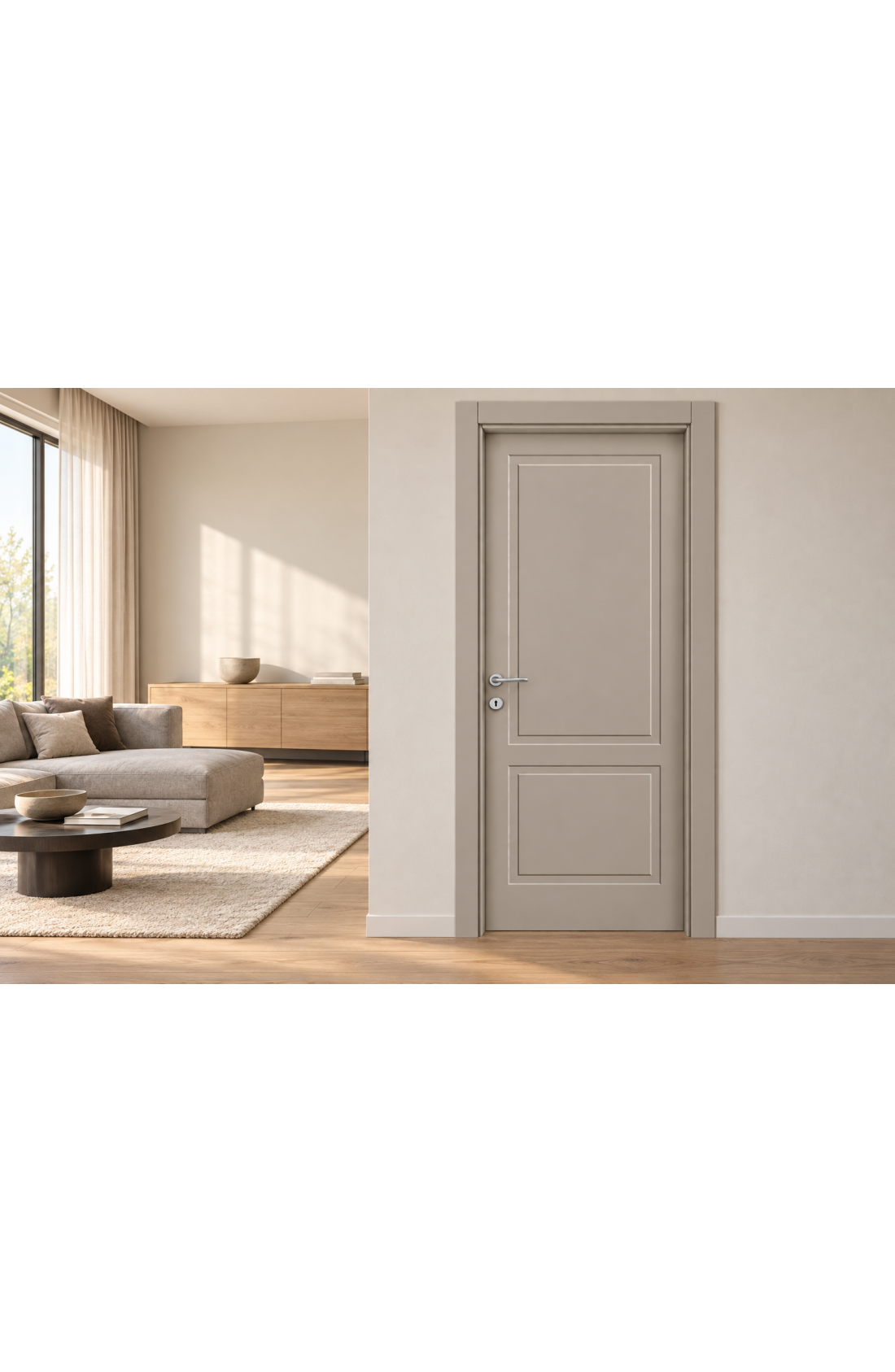 Porta Mod. 7610 Laccato Grigio Tortora  Pantografata-ambiente