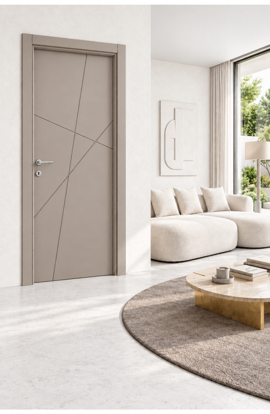 Porta Mod. 7605 Laccato Grigio Tortora incisa VERSIONE BATTENTE
