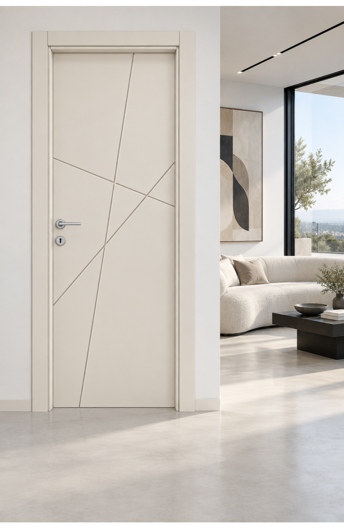 Porta Mod. 7705 Laccato Beige incisa-ambiente