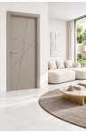 Porta Mod. 7605 Laccato Grigio Tortora incisa VERSIONE BATTENTE