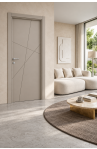 Porta Mod. 7605 Laccato Grigio Tortora incisa-ambiente