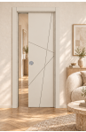 Porta Mod. 7705 Laccato Beige incisa Scorrevole int.-ambiente