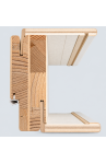 Sezione telaio listellare di legno e coprifili multistrato 